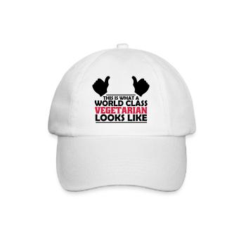 world class vegetarian - Baseball Cap - white/white - Front