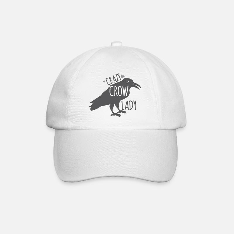 Verrückte Krähenfrau - Baseballkappe - Weiß/Weiß