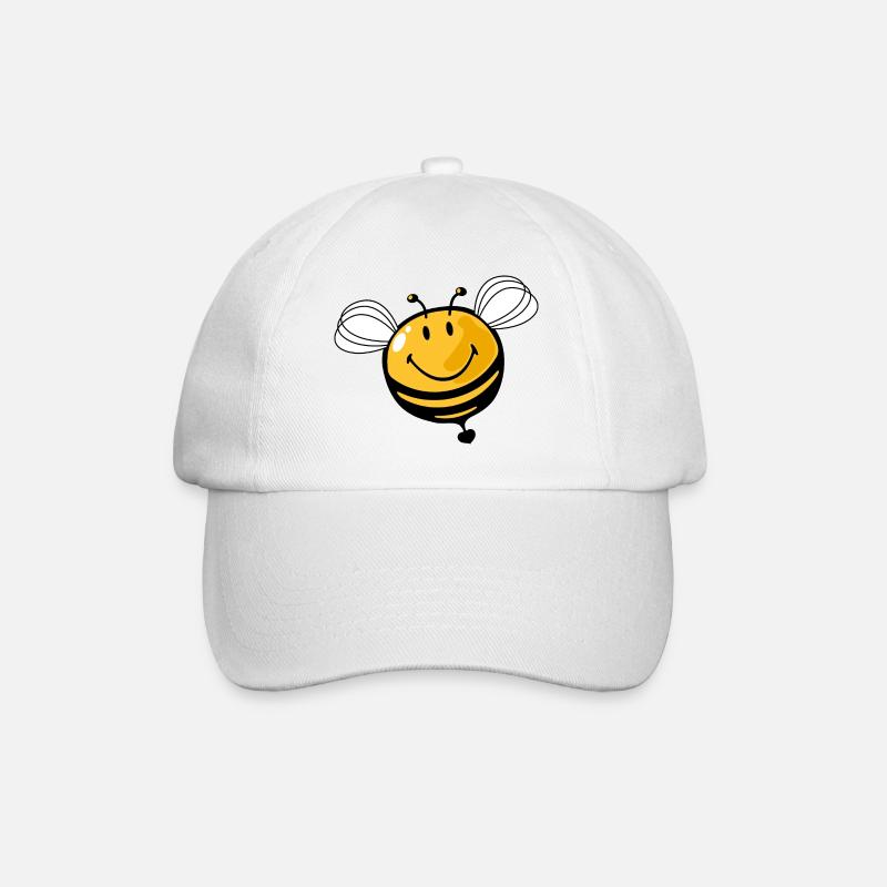 Smiley Bee - Baseballkappe - Weiß/Weiß