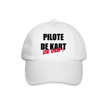 Go-Kart / Karting / Kart / Fahrer - Baseballkappe - Weiß/Weiß - Vorne