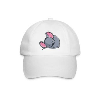 Souris endormie - design - Casquette classique - blanc/blanc - Devant
