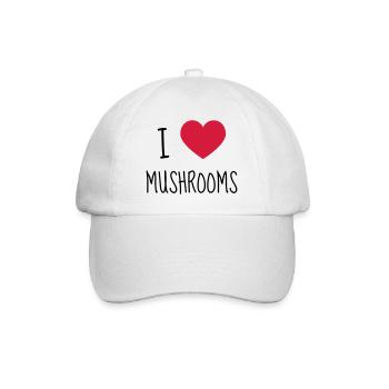 Mushroom / Champignon / Pilz / Picking - Baseball Cap - white/white - Front