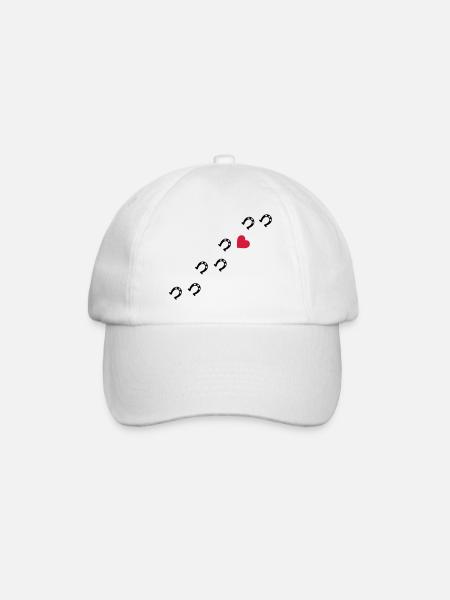 Symbole - Hufe Herz - Baseballkappe - Weiß/Weiß