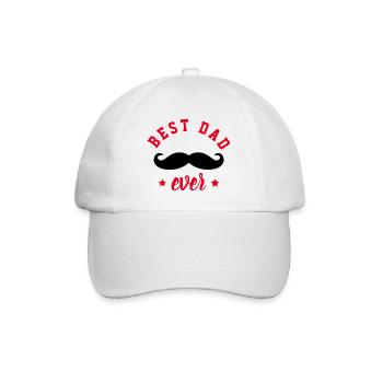 BEST DAD EVER - BESTER PAPA - BESTER VATER - Baseballkappe - Weiß/Weiß - Vorne