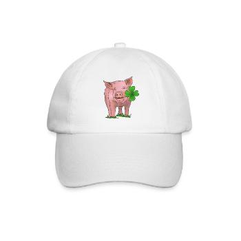 Glücksschwein - Baseball Cap - white/white - Front