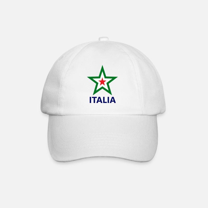 Drapeau italien avec motif étoile - Casquette classique - blanc/blanc