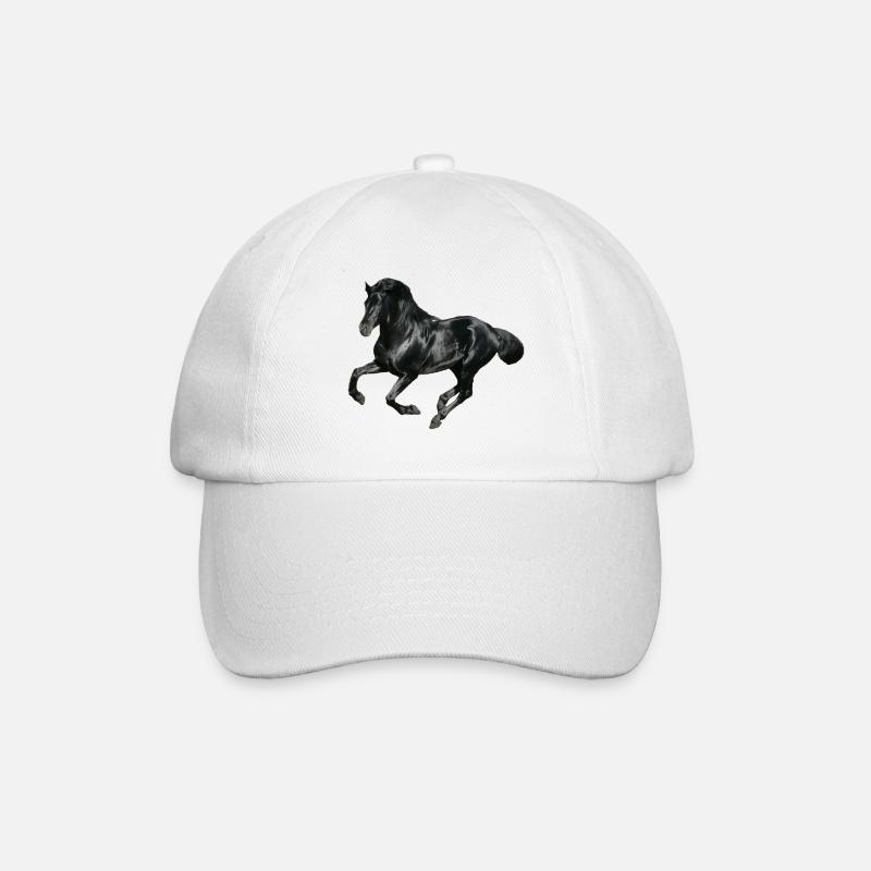 Pferd - Baseballkappe - Weiß/Weiß