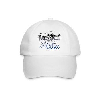 Ostsee! Ich muss nur an die Ostsee - Baseballkappe - Weiß/Weiß - Vorne