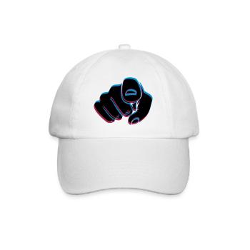 3D effect hand - Baseball Cap - white/white - Front
