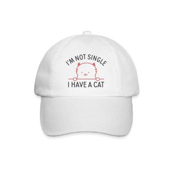 I'm Not Single I Have A Cat - Baseball Cap - white/white - Front