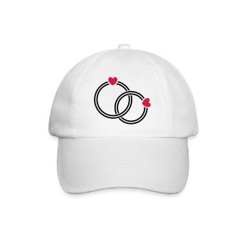 wedding rings - Baseball Cap - white/white - Front