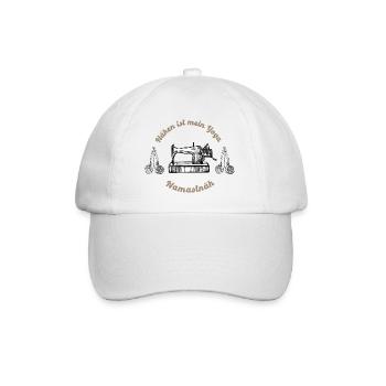 Nähen ist mein Yoga - Namastnäh neu - Baseballkappe - Weiß/Weiß - Vorne