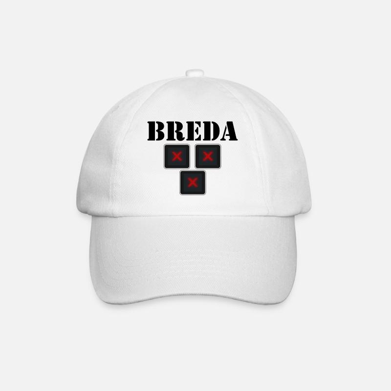 Texte BREDA avec croix rouges, breda Noord-Braba - Casquette classique - blanc/blanc