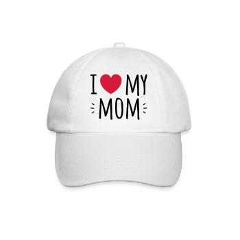 I love my mom - Baseballkappe - Weiß/Weiß - Vorne