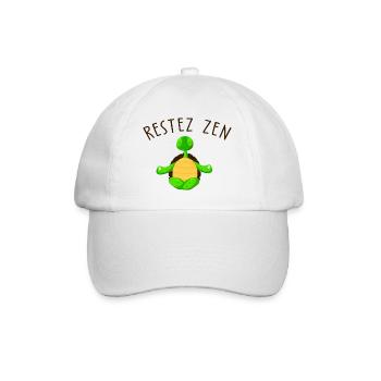 Restez Zen / cadeau humour yoga tortue - Casquette classique - blanc/blanc - Devant