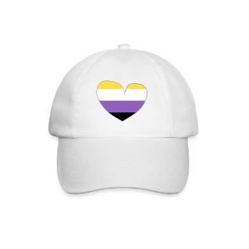 Coeur non-binaire - Casquette classique - blanc/blanc - Devant