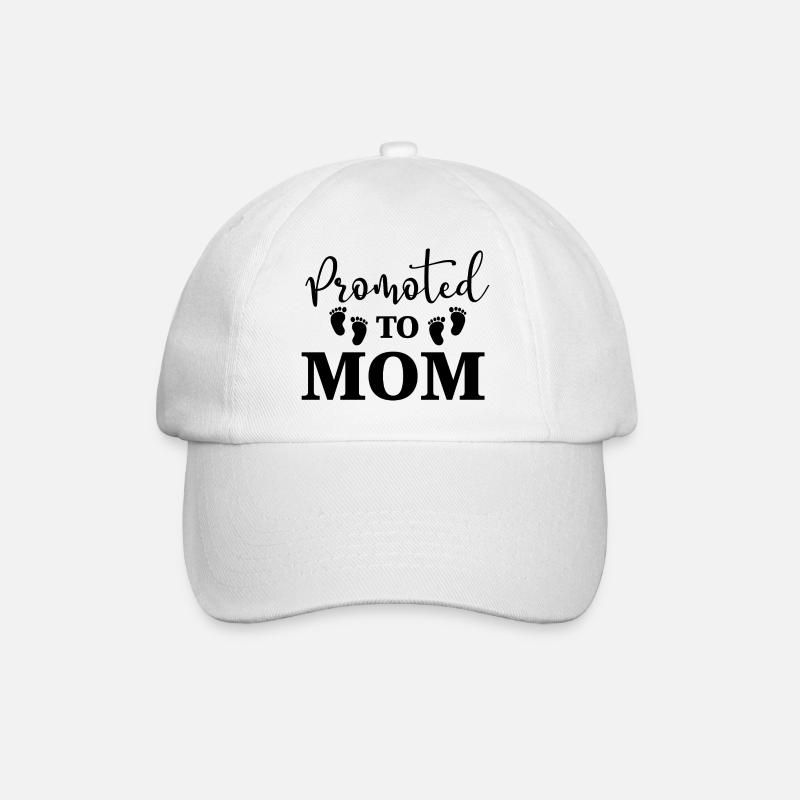 Promoted to MOM - Baseballkappe - Weiß/Weiß