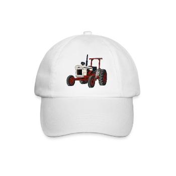 White tractor - Baseball Cap - white/white - Front