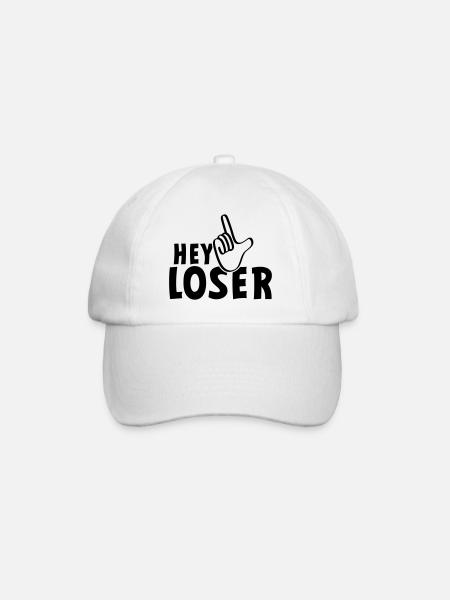 Hey Verlierer. Verlierer, Spinner, Dummköpfe, Neurd.... - Baseballkappe - Weiß/Weiß