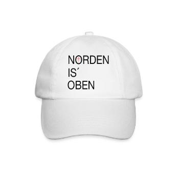 Norden is oben - Baseballkappe - Weiß/Weiß - Vorne