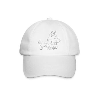 Schäferhund mit Schriftzug - Baseballkappe - Weiß/Weiß - Vorne