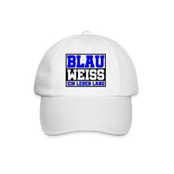 Blau Weiss ein Leben Lang | Farben änderbar - Baseballkappe - Weiß/Weiß - Vorne