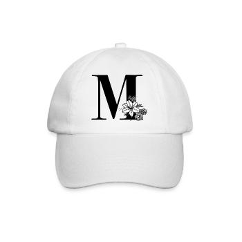 Buchstabe M - Baseballkappe - Weiß/Weiß - Vorne