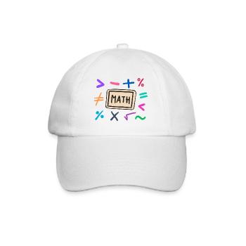 Mathe Symbole für Schüler und Eltern - Baseballkappe - Weiß/Weiß - Vorne