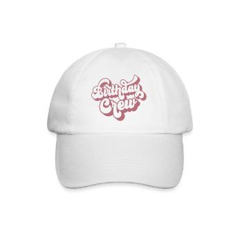 Birthday Crew Matching Group Birthday Party Outfit - Baseball Cap - white/white - Front