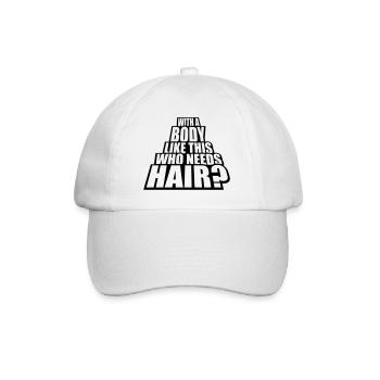 Qui a besoin de cheveux en disant - Casquette classique - blanc/blanc - Devant
