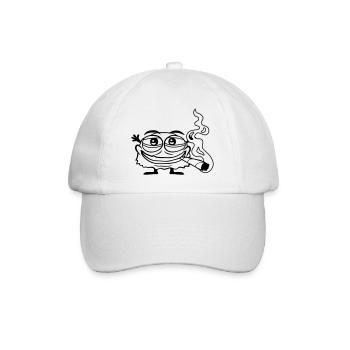 Hanf rauchendes lustiges Monster - Baseballkappe - Weiß/Weiß - Vorne