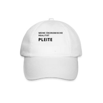 meine ökonomische Realität. Pleite. Geschenk - Baseballkappe - Weiß/Weiß - Vorne