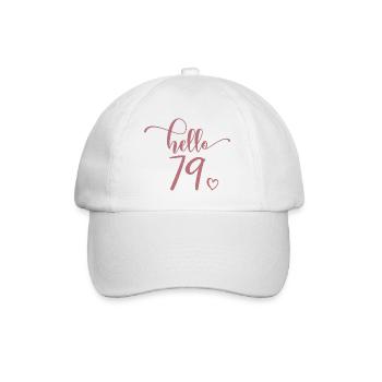 Hello 79 - Mignon cadeau de 79e anniversaire pour femmes - Casquette classique - blanc/blanc - Devant