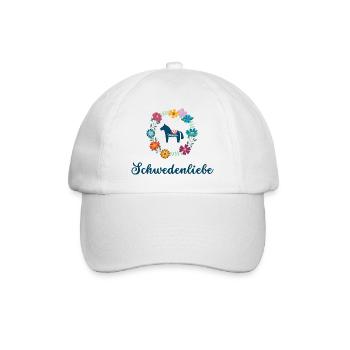 Schwedenliebe - Baseballkappe - Weiß/Weiß - Vorne