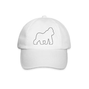 Gorilla, Silberrücken, Affe, Affen, Gorillas, - Baseballkappe - Weiß/Weiß - Vorne