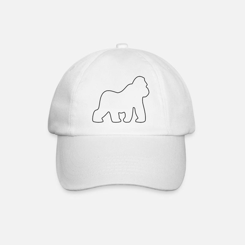 Gorille, Dos argenté, Singe, Singe, Gorilles, - Casquette classique - blanc/blanc