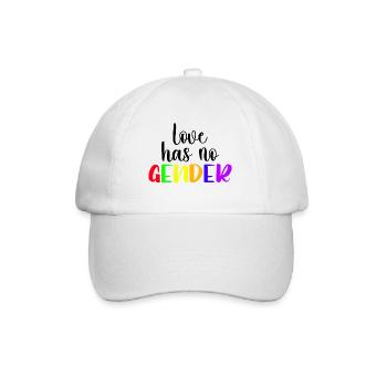 Love Has No Gender LGBTQ Gay Pride Rainbow - Baseball Cap - white/white - Front