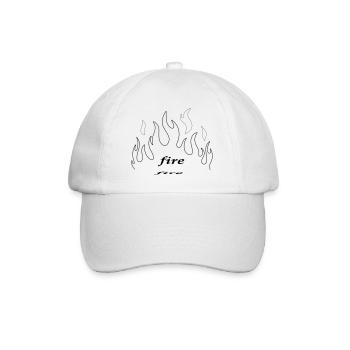 fire & flame - Baseballkappe - Weiß/Weiß - Vorne