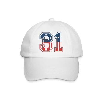 Number 31 USA - Baseball Cap - white/white - Front