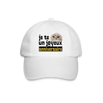 je te chouette un joyeux anniversaire - Casquette classique - blanc/blanc - Devant