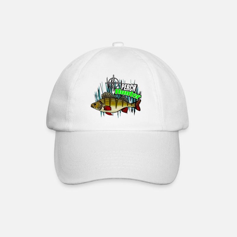 Perch fishing - Baseball Cap - white/white