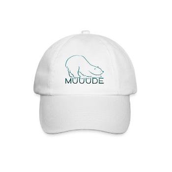 Müder Bär - türkis - Baseballkappe - Weiß/Weiß - Vorne