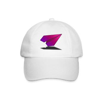 Airplane from paper design pink - Baseballkappe - Weiß/Weiß - Vorne