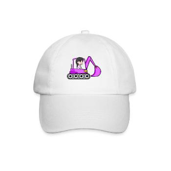 Rosa Bagger Mädchen - Baseballkappe - Weiß/Weiß - Vorne