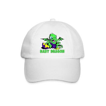 baby dragon unique art - Baseball Cap - white/white - Front