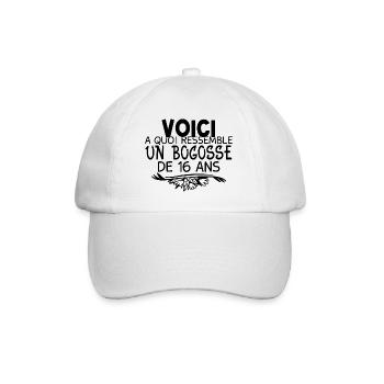 j'peux pas j'ai 16 ans cadeau anniversaire 16 ans - Casquette classique - blanc/blanc - Devant