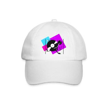 colorful turntables5 - Baseball Cap - white/white - Front