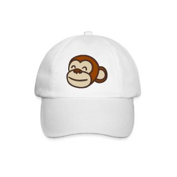 Monkey Head - Baseball Cap - white/white - Front