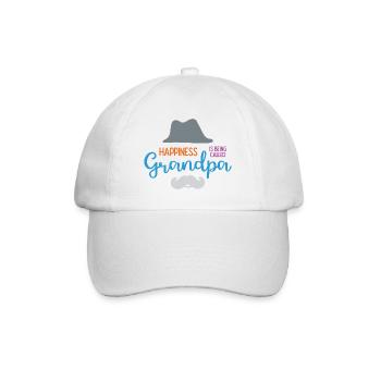 Happines wird Opa genannt - Baseballkappe - Weiß/Weiß - Vorne