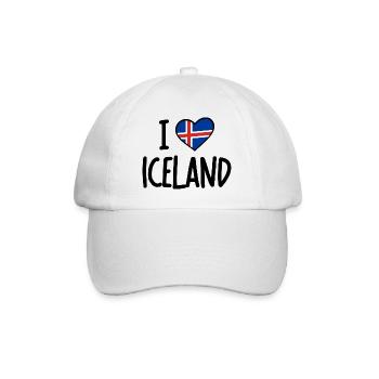 i love iceland - Baseballkappe - Weiß/Weiß - Vorne